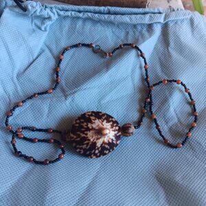 Vintage Texas Beach Tiger Clam Shell Necklace